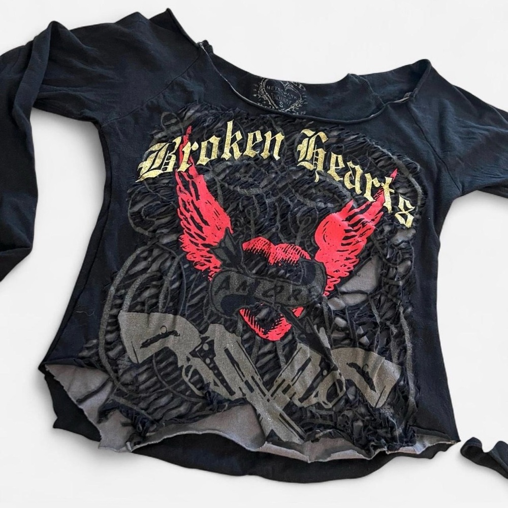 United Rockers Black distressed‎ Tee size Small View 2